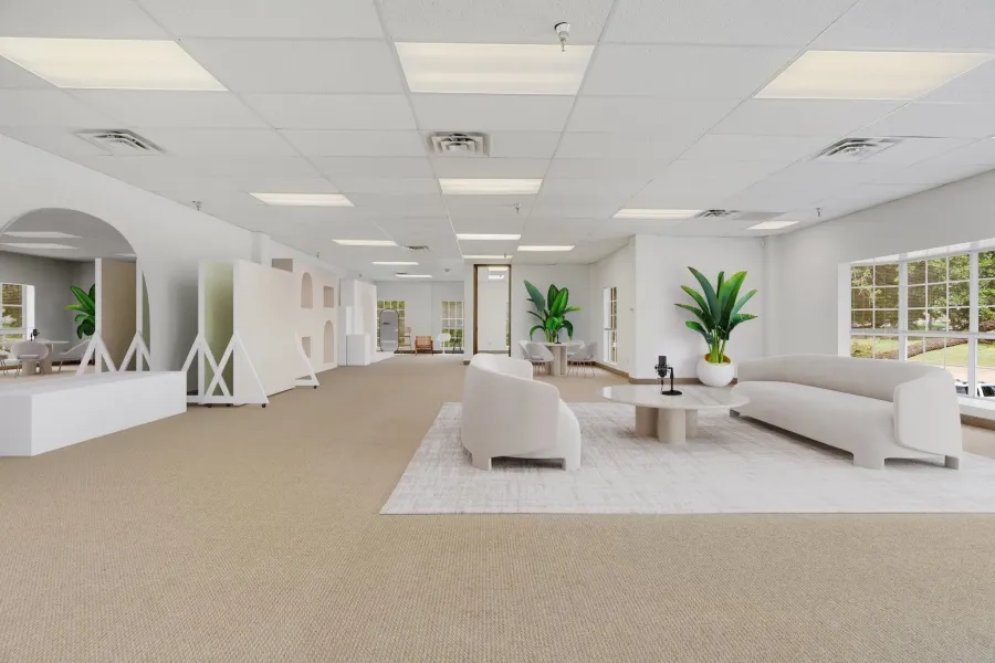 Virtually staged as content creation/photography space