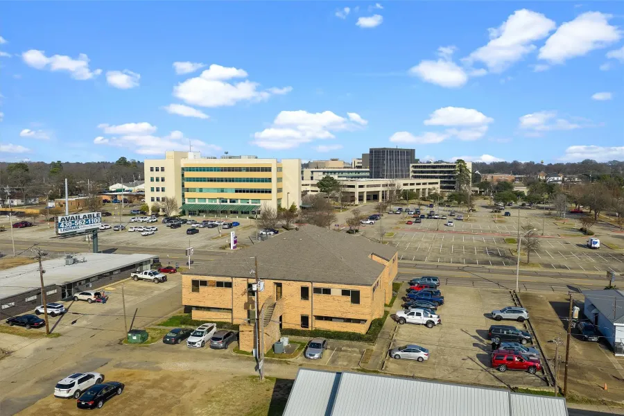 Bird's eye view of a commercial area