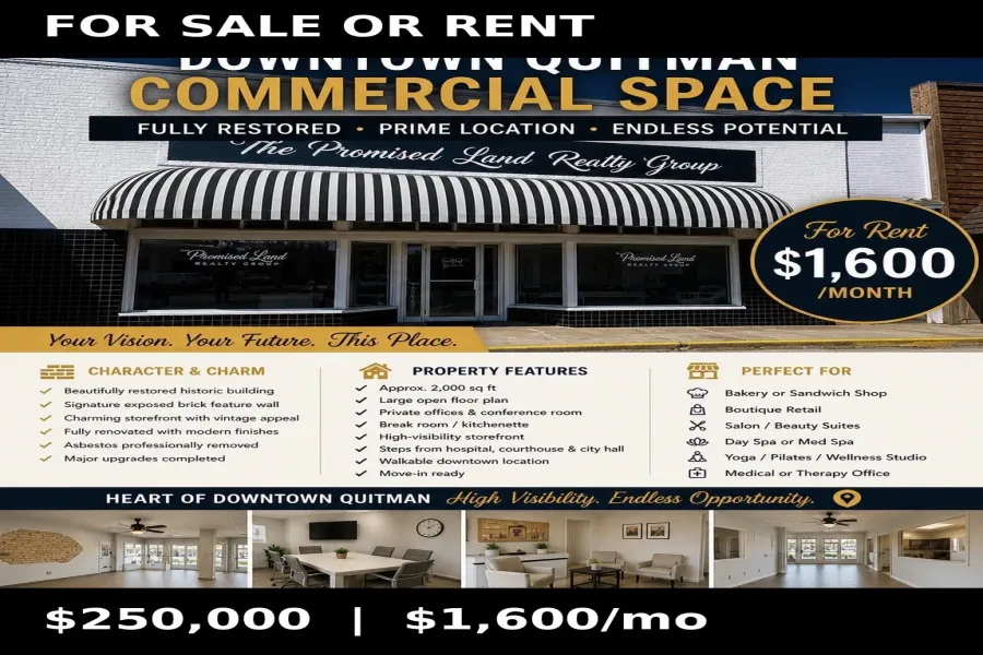 Office For Sale in Wood County , 113 E Goode Street, Quitman, Texas 75783, 0, 0, Garage spaces, 0 Sqft, built in 0, Price $250,000, mls#21276218, Real Estate Agent in Quitman, Homes For Sale in Wood county, Homes For Sale in Quitman, Realtor in Quitman Texas, Real Estate Brokerage Independent Realty Texas, Luminita Cordes Realtor