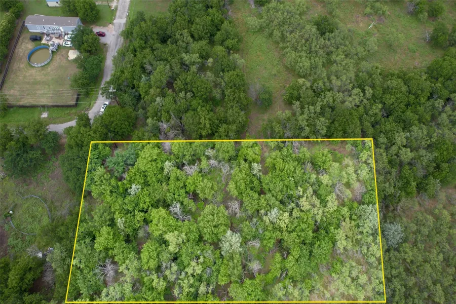 Aerial view of property's location featuring property boundaries highlighted