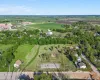 Aerial overview of property's location featuring rural landscape