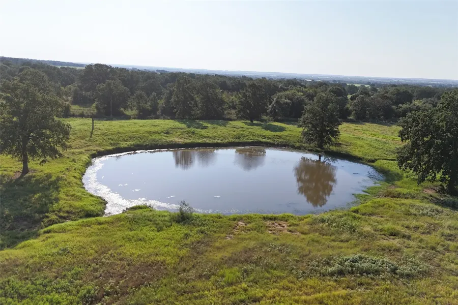 Bird's eye view of a nearby body of water